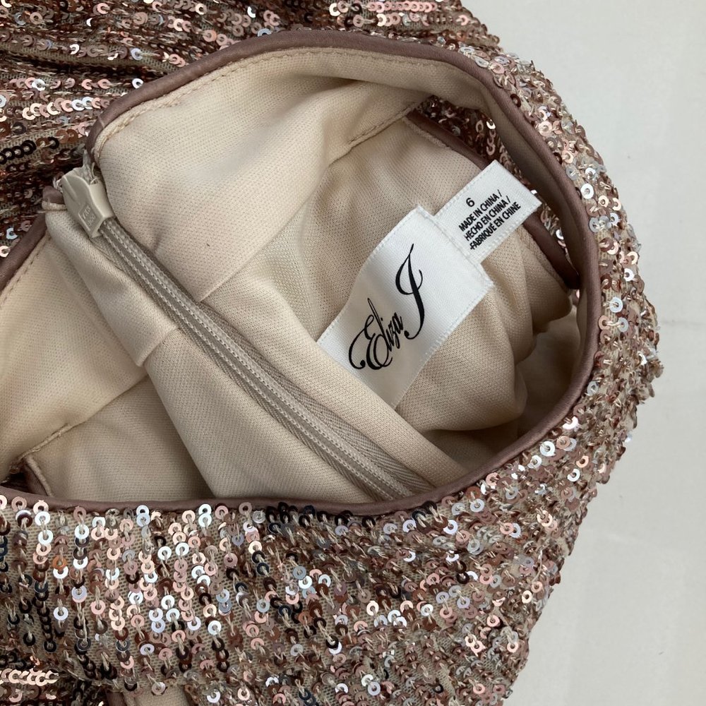 ELIZA J Sequined Zippered Halter Blouson Dress - Picture 13 of 14